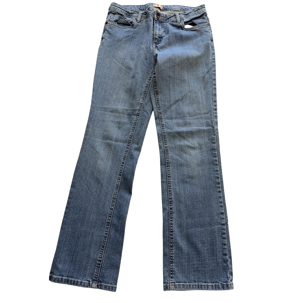 NTJ Bootcut Jeans Womens 6 Blue Med Wash High Rise Embroidered Stretch‎ 33x31
